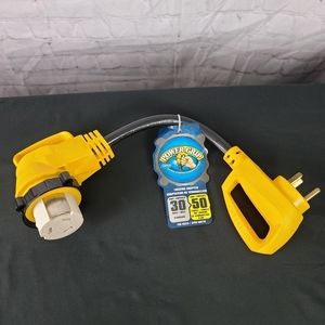 Camco Power Grip Dogbone Locking Adapter with 30AM / 50 AF- 18"